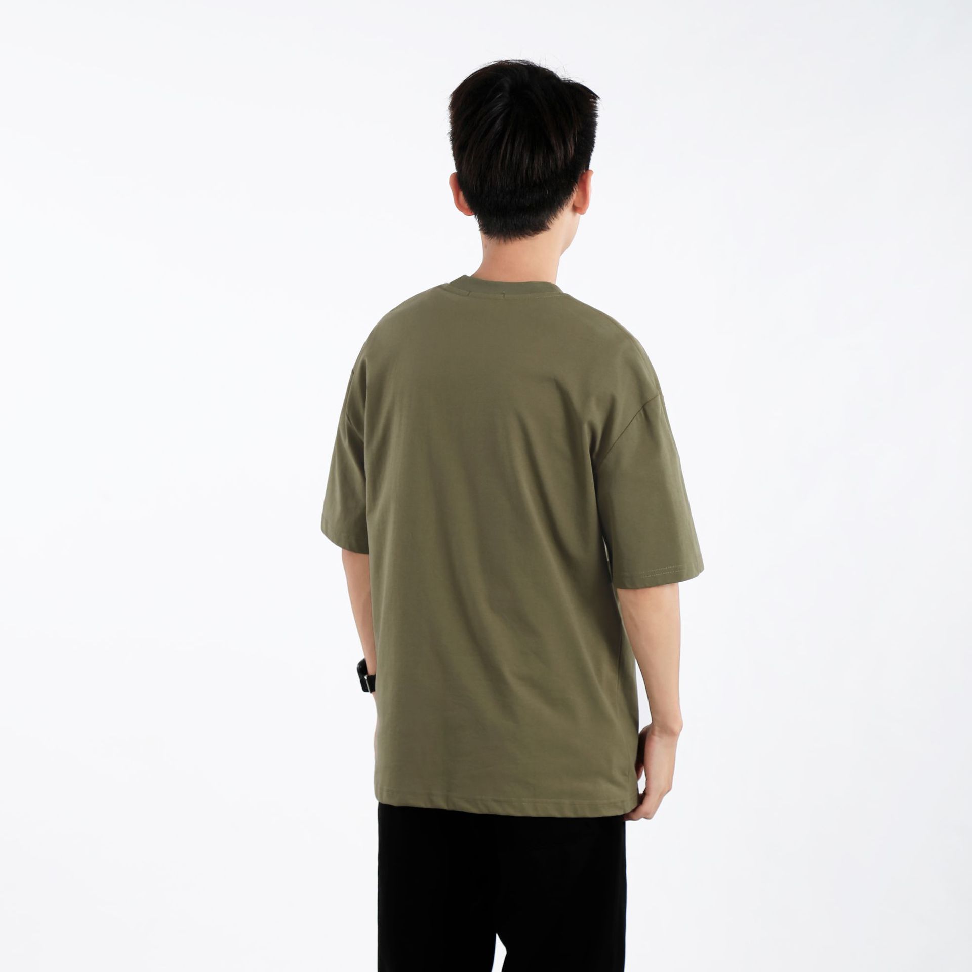 Pocket design, color-blocking short-sleeved T-shirt for men, loose, casual and versatile in summer, round-neck breathable half-sleeve Item Picture