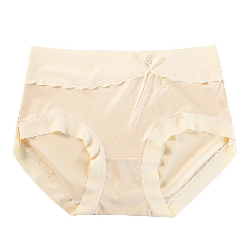 High-waisted underwear for women in summer, thin ice silk, seamless, tummy, sweat-absorbing, breathable and cool, 2023 new style triangle shorts Item Picture