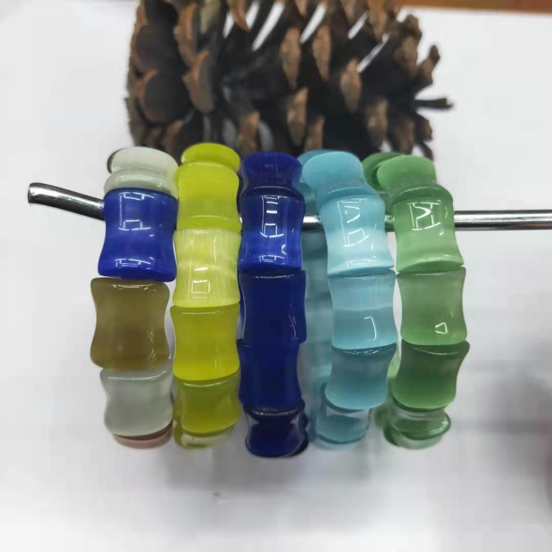 Guangshun Jewelry's new cat's eye stone bamboo joint hand bracelet wholesale, diy cat's eye stone bracelet and bracelet accessories factory direct sales details Picture