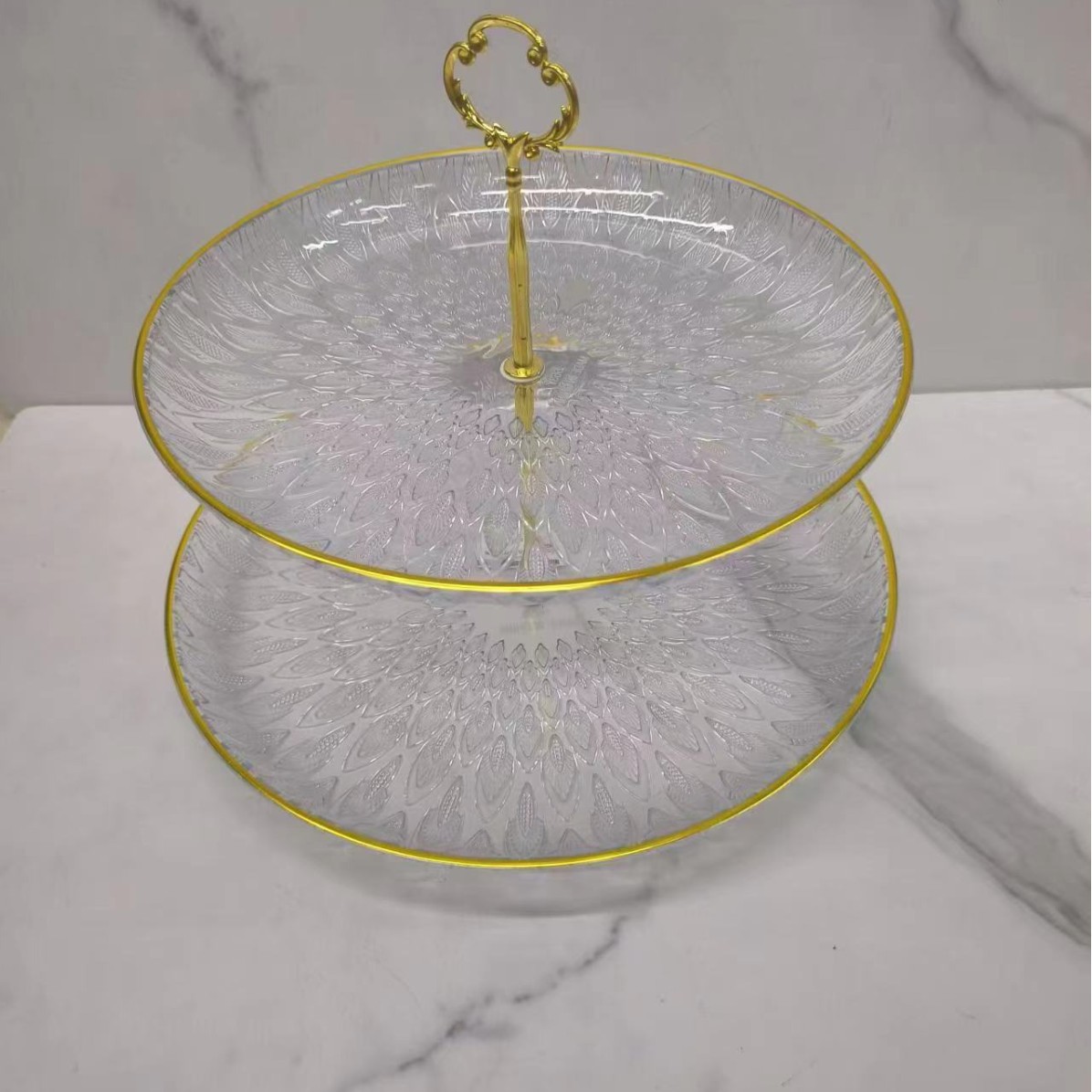 European-style multi-layered fruit platter, living room household fruit platter, modern coffee table, snack and candy platter, afternoon tea, front desk dried fruit platter Application Scenario