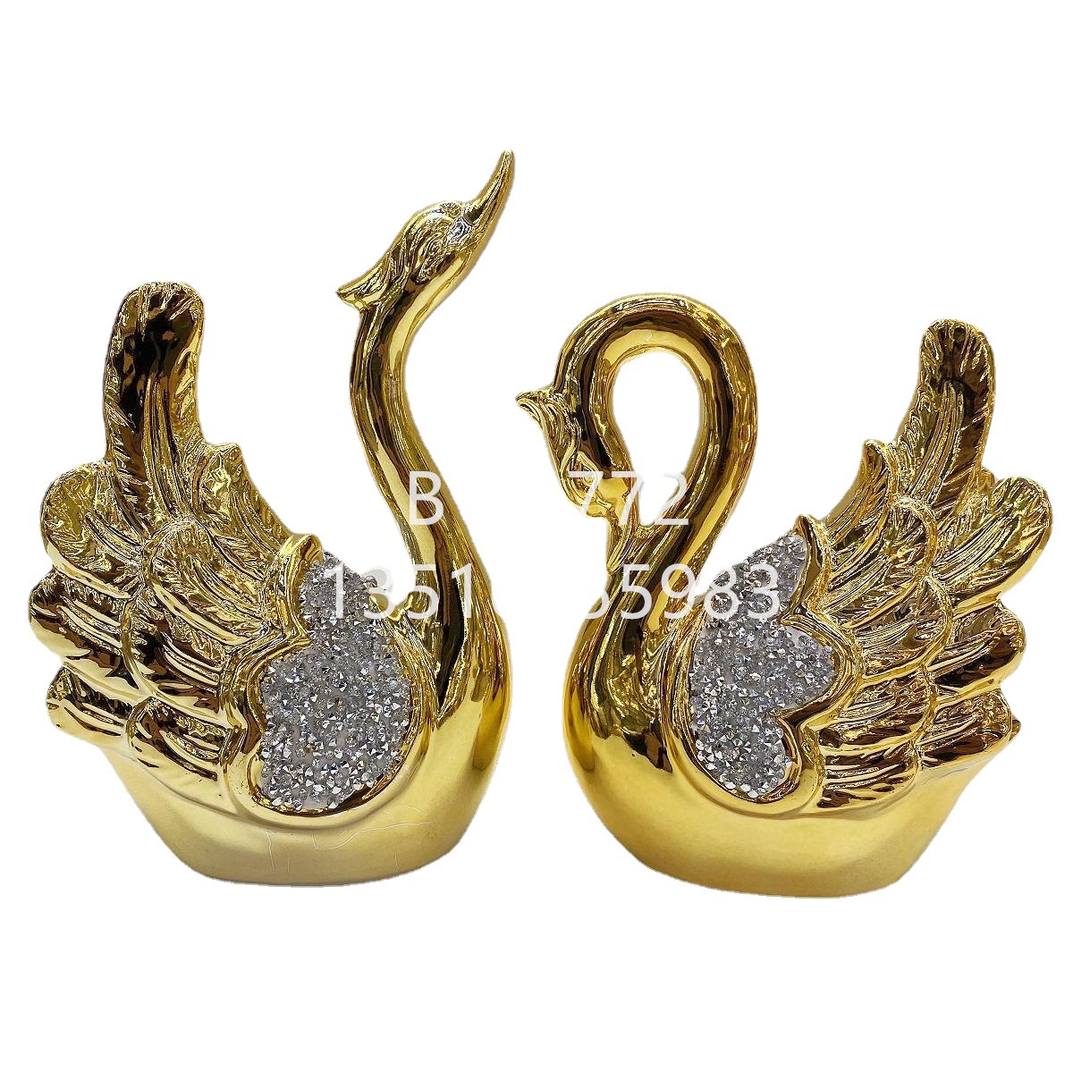 Modern light luxury electroplated silver animal ornaments, ceramic turtle handicrafts, decorative items, living room entrance hall vases Item Picture