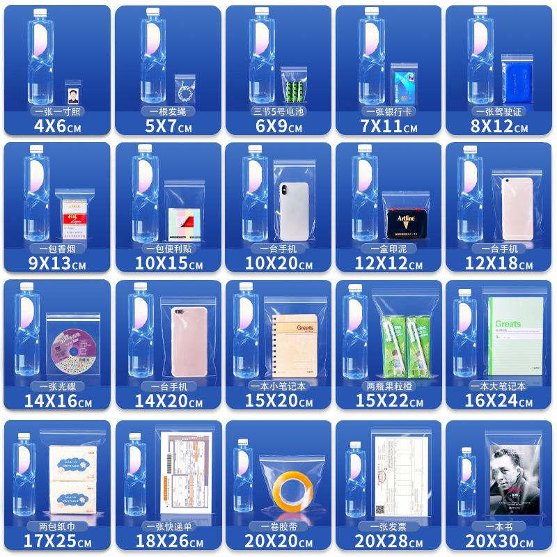 Thickened transparent self-sealing bags, small plastic-sealed bags, food preservation and storage sealing bags, large plastic PE packaging bags Application Scenario