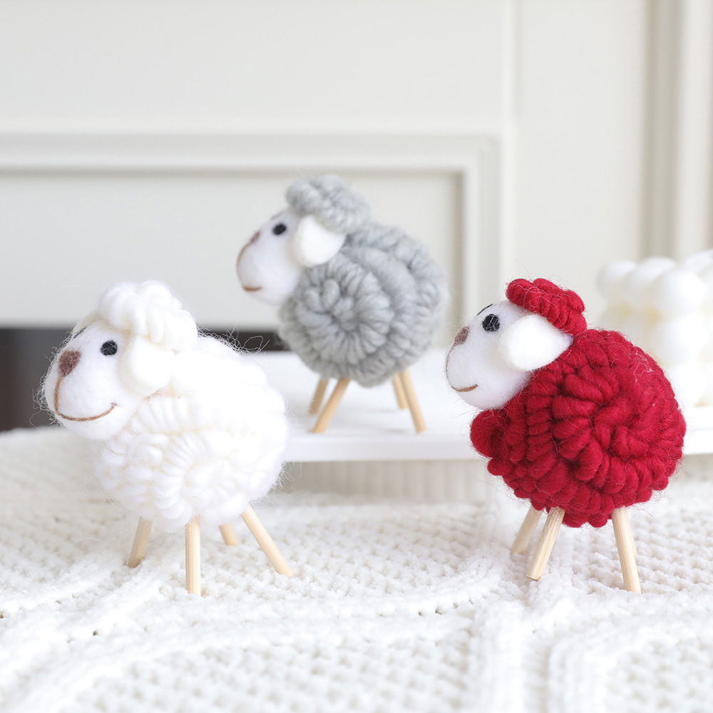 Lemon Christmas Decorations Felt Poke Poke Joy Diy Handmade Sheep Sheep Christmas Decoration Wholesale Specification drawing