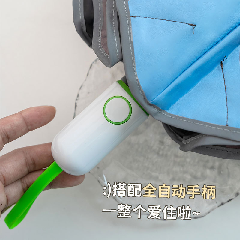 2024 New cartoon children's sun umbrella with panda pattern, all-weather and all-weather shade umbrella, cute black rubber fully automatic umbrella details Picture