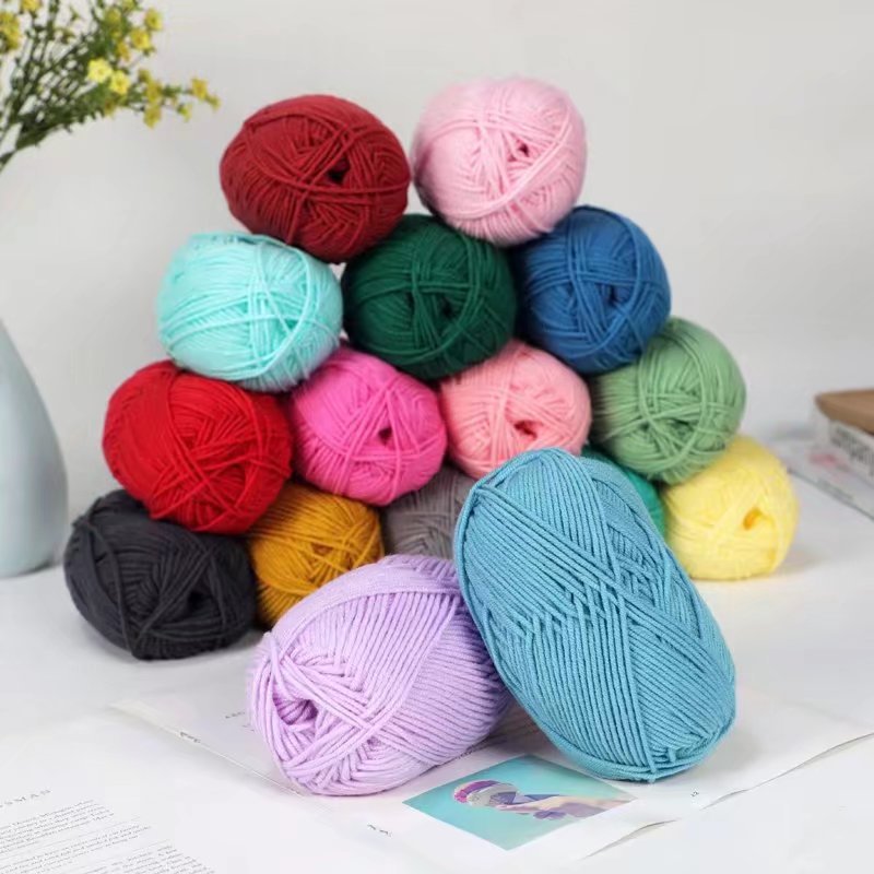 4 Strands Of Milk Cotton Wool 4 Strands Of Aimian Bao Bao Milk Cotton Medium Fine Wool Hand-Made Diy Material Wrapped Wool Wholesale details Picture