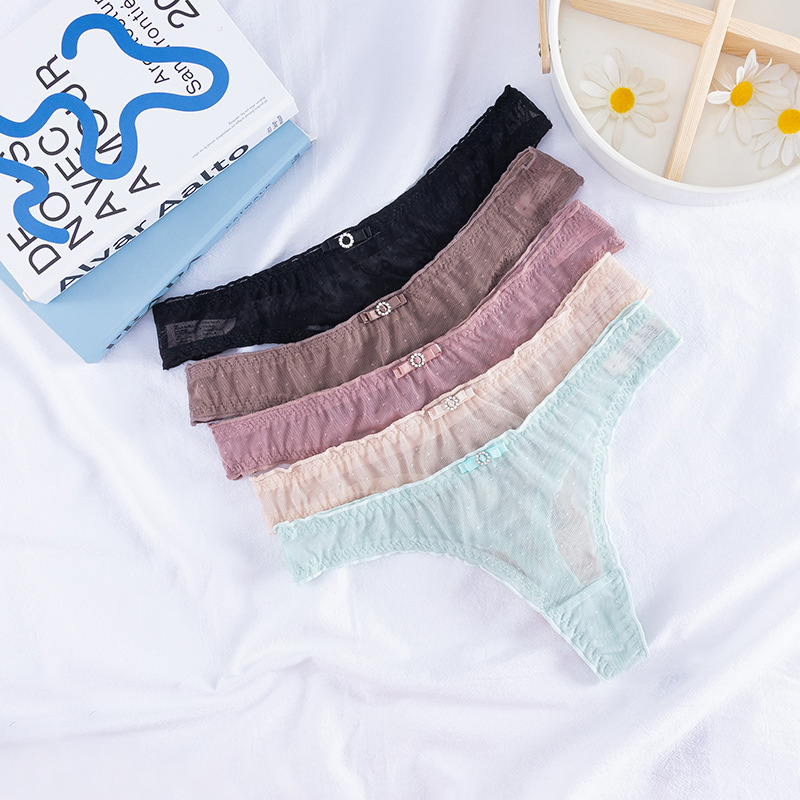 Lace Sexy Thong Light Quality Sensuous Perspective T Pants Hot Temptation Triangle Underwear Cross-Border Manufacturers Direct Sales details Picture