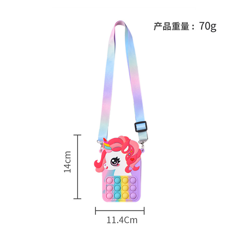 Unicorn Silicone Purse Rat Killer Pioneer Decompression Bubble Music Crossbody Bag Children Cute Candy Bag Item Picture