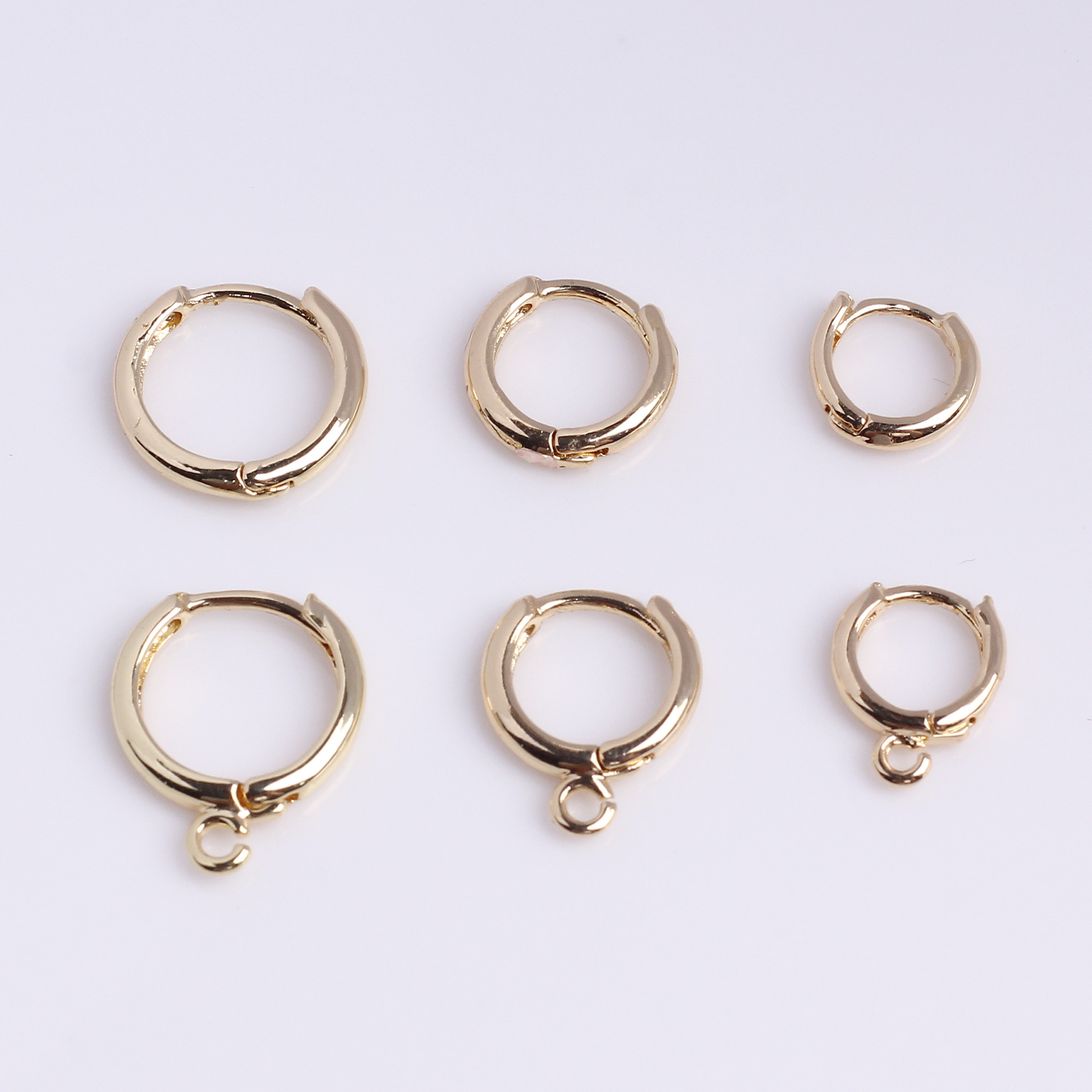 14K包金保色耳钩耳环 圆形耳扣 DIY手工铜耳饰 饰品配件材料批发详情1