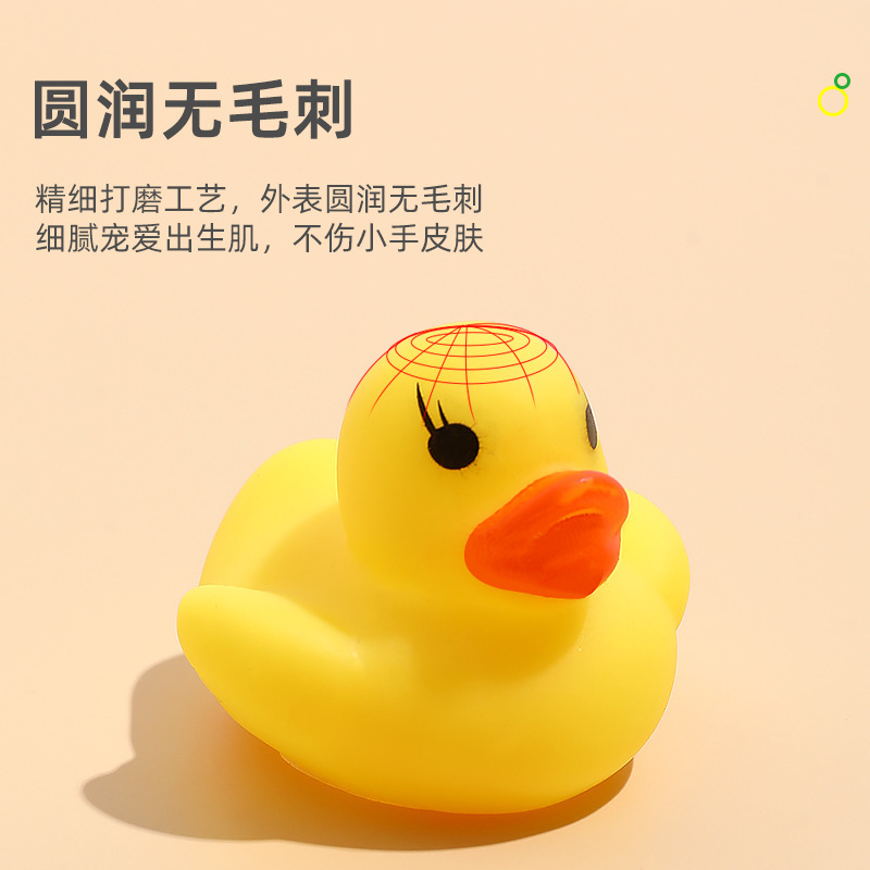 洗澡戏水小黄鸭捏捏叫发声小鸭子玩具游泳池浴室鸭子奶茶店小礼品详情图2