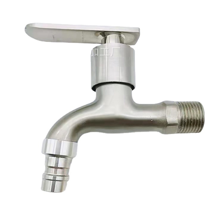 Copper core 4-inch brushed washing machine faucet, mop sink, kitchen and outdoor universal thickened flat raised imitation 304 faucet Application Scenario