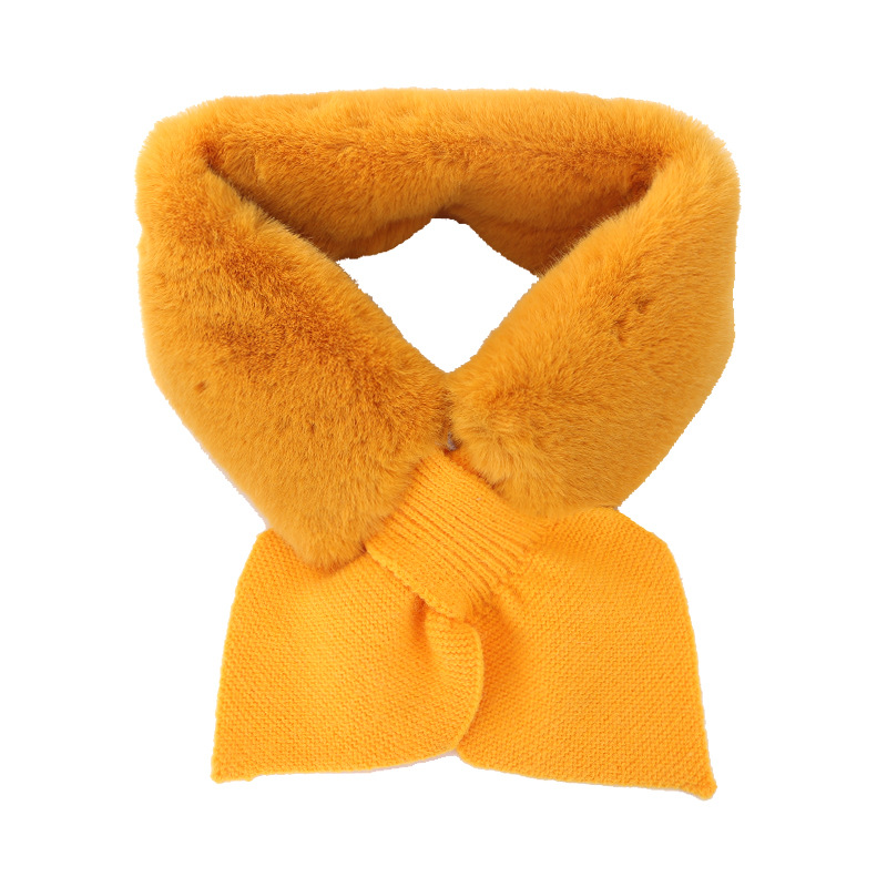 Cross-Border Winter Korean Plush Scarf Imitation Rex Rabbit Hair Bib Female Autumn And Winter Girl Fur Neck Set Fur Collar Warm Item Picture