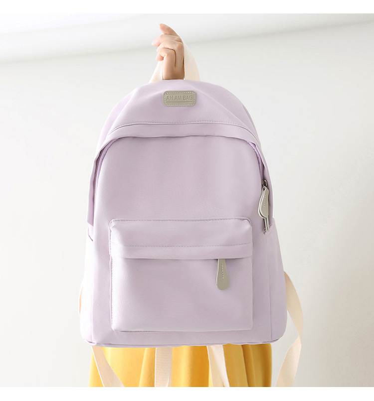 大容量双肩包女学生书包防泼水牛津布双肩包森系简约大学生女书包详情12