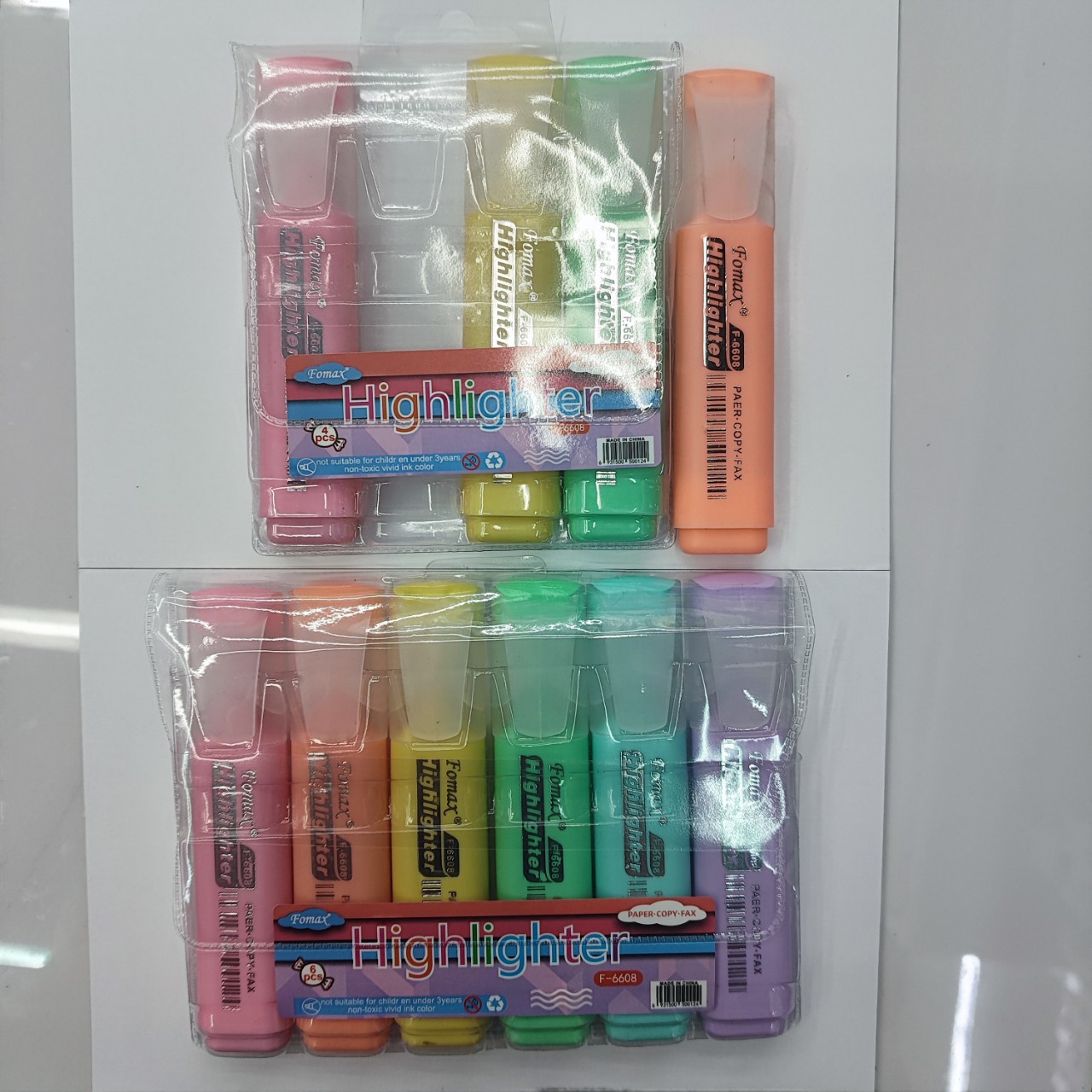 F-6608Fomax Inclined Head Cutter Head 6 Color Bright Color Macaron Color Pvc Bag Environmental Highlighter Specification drawing