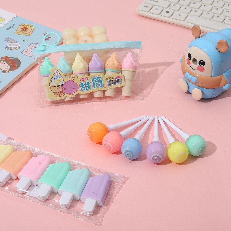 6-Color Cartoon Marker Mini Style Highlighter For Children's Drawing Graffiti Marker For Emphasis Marker Application Scenario