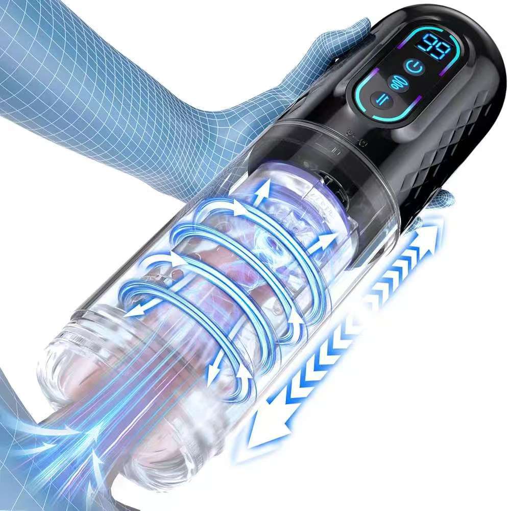 Fully automatic aircraft cup charging, variable frequency vibration, intelligent heating, Three Kingdoms pronunciation, telescopic rotation, sucking, for men full figure