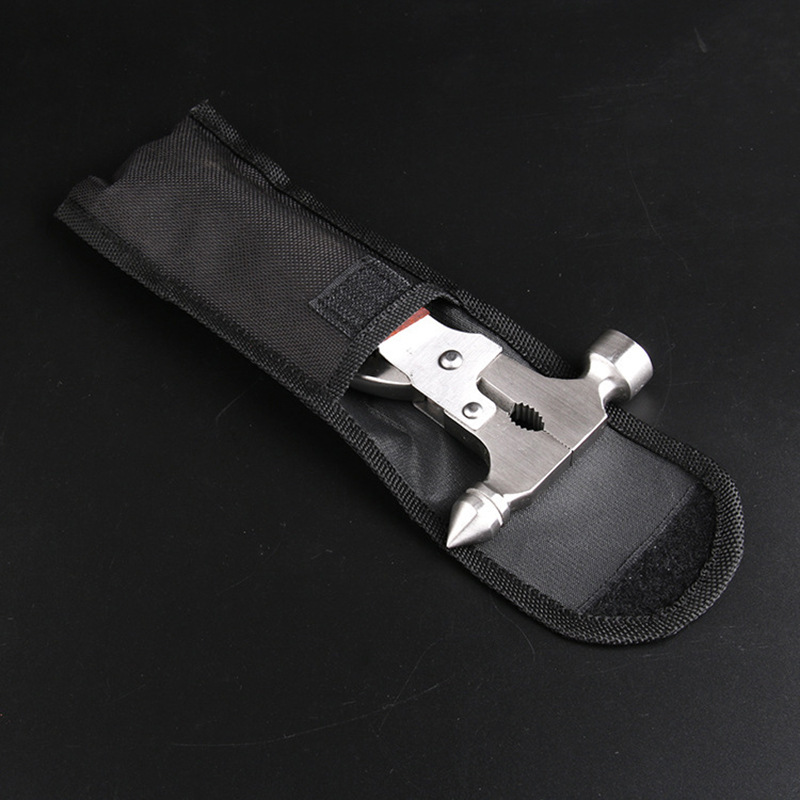 Safety hammer outdoor tool multi-functional car safety rescue hammer with axe window breaker Specification drawing
