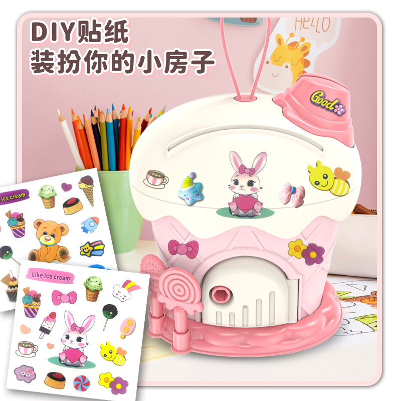 2025新款可爱手提小屋存钱罐儿童礼物创意卡通可存可取零钱罐摆件