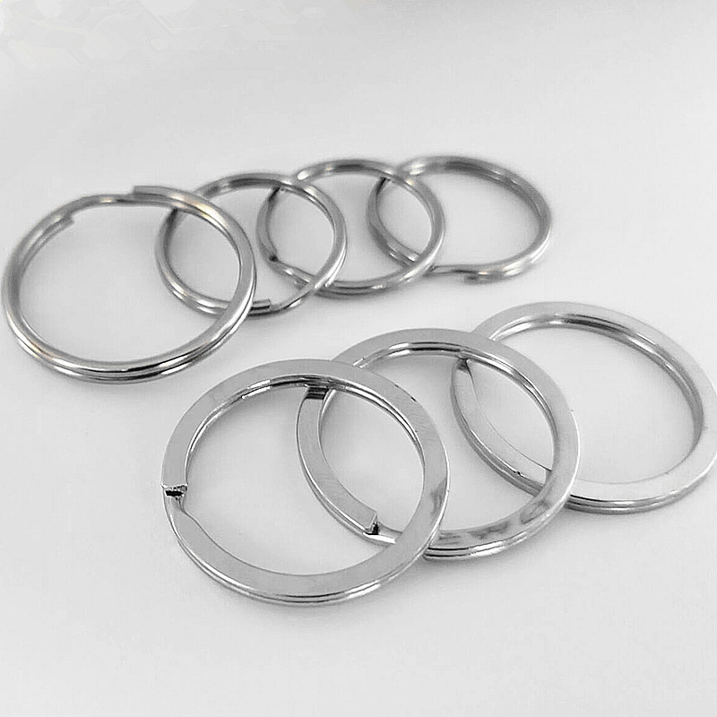 Manufacturers Wholesale Metal Flat Key Ring Double Smooth Key Ring Ring Stainless Steel Car Key Ring Accessories details Picture