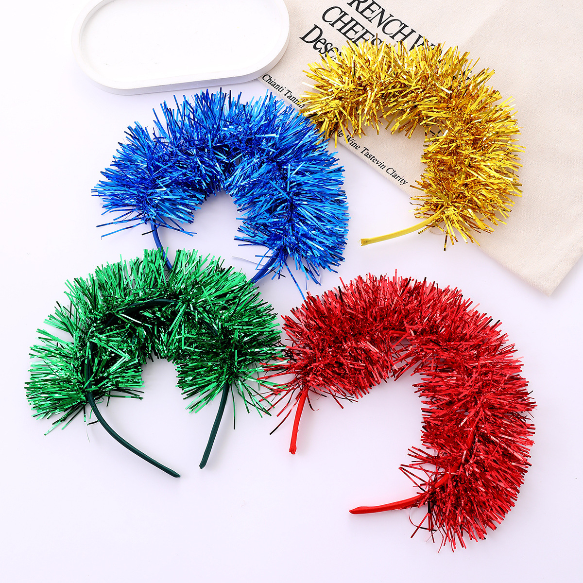 发箍/珍珠头箍/头饰/发箍兔耳朵/发箍女士拼接韩版白底实物图