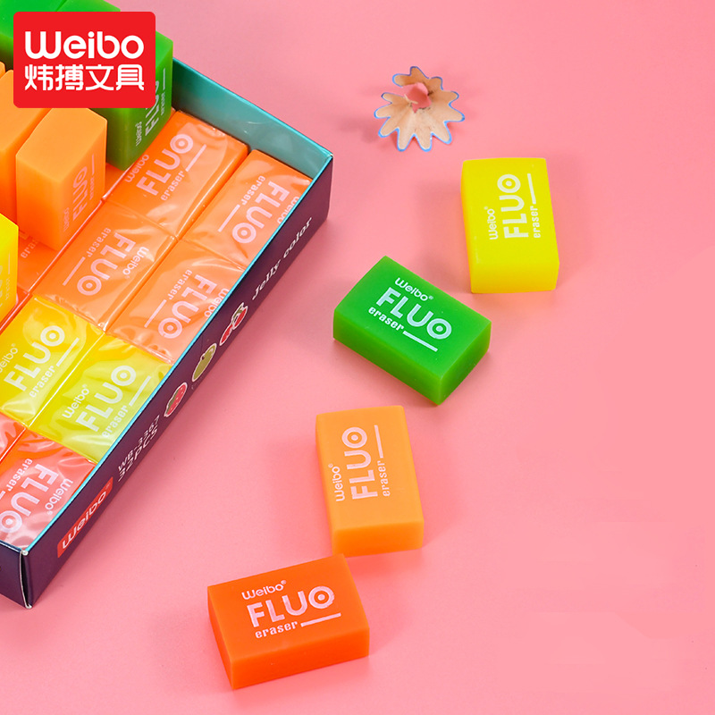 Weibo Stationery Wholesale offers creative and cute children's erasers like skin erasers, jelly, student pencils, drawing cartoon multi-color erasers