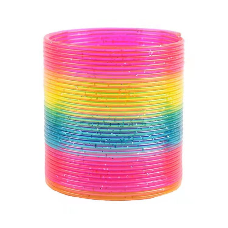 Manufacturers Wholesale Creative Plastic Elastic Spring Color Red Circle Net Magic Large Rainbow Circle Educational Toys Stall Item Picture