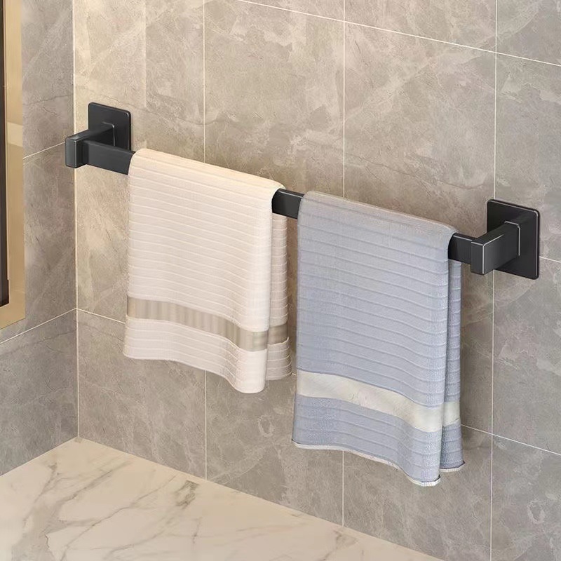Bathroom towel rack, non-perforated bath towel rack, towel rod, bathroom hanging rod, door slipper hanging rod wholesale, multi-purpose details Picture