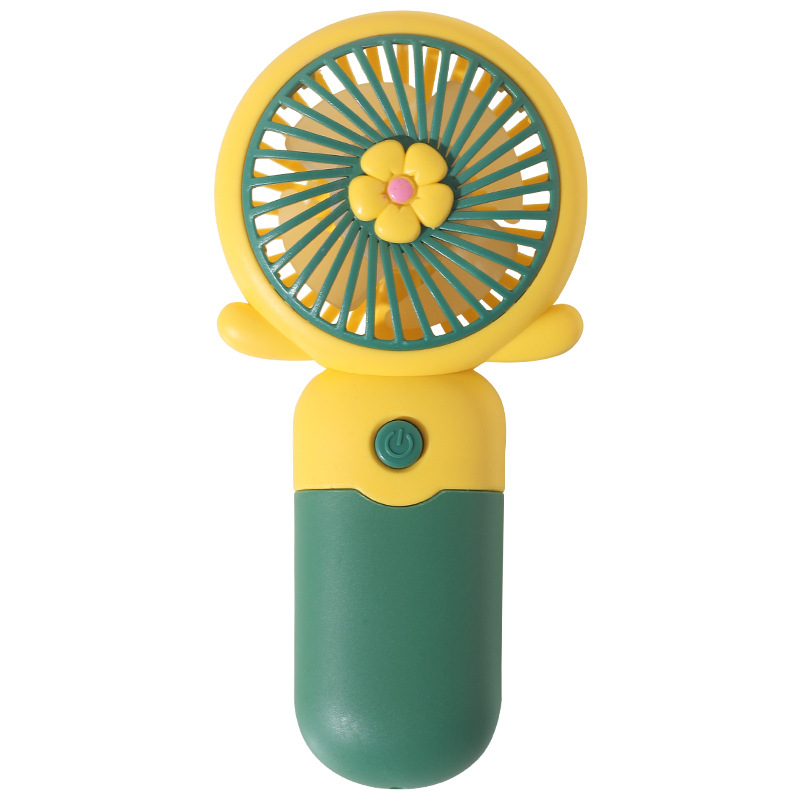 Handheld small fan with a lanyard, flower mini fan, portable USB rechargeable electric fan for going out Item Picture