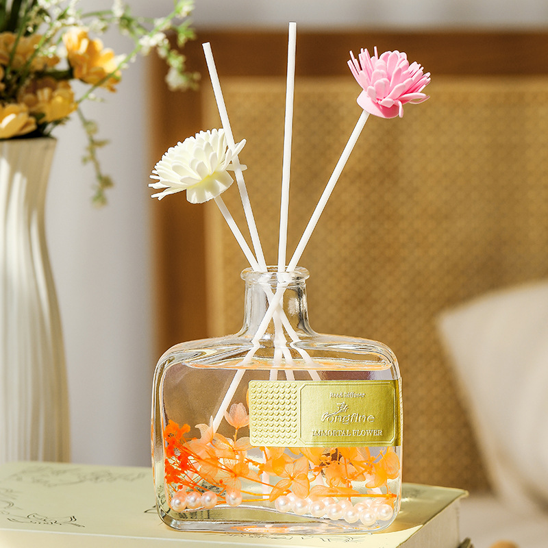 Flat Bottle Eternal Flower Aromatherapy Dry Flower Without Fire Aromatherapy Living Room Bedroom Aromatherapy Indoor Air Fresh Decoration Aromatherapy details Picture