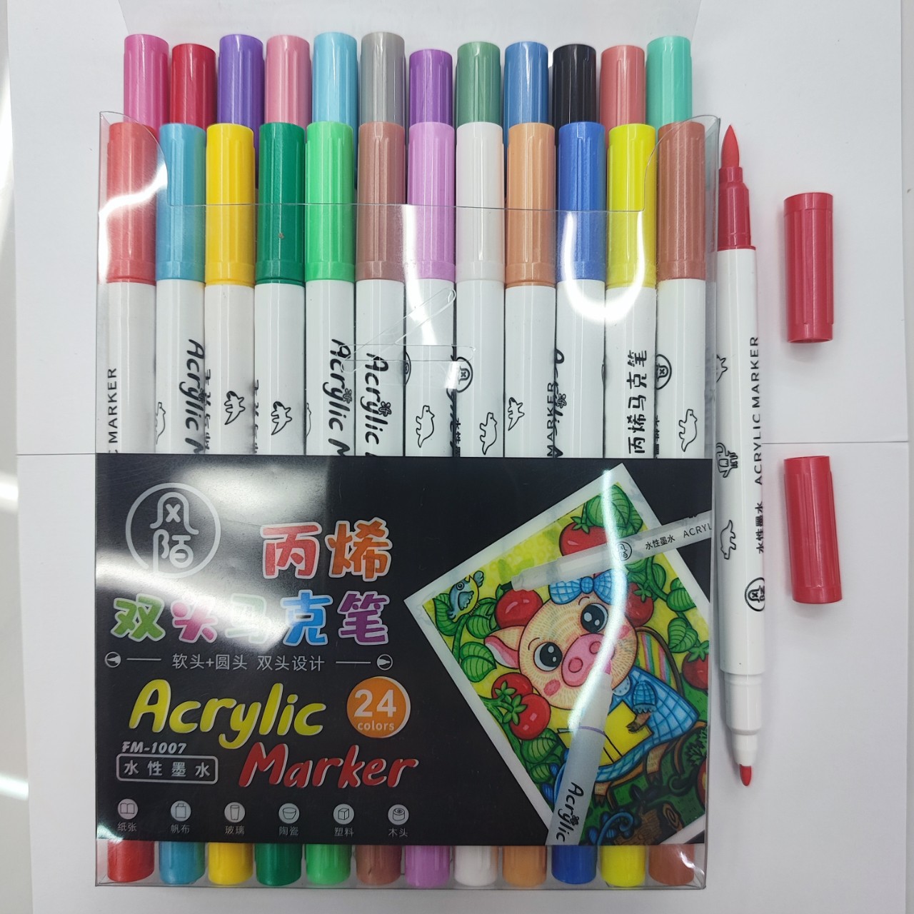Fm-1007Fomax Soft-Head Round Head Acrylic Double Head Marker 48 Hand-Painted Diy Art Doodle Set