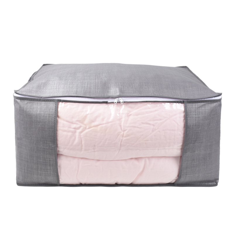 Manufacturers Direct Drawing Dark Grey Non-Woven Storage Bag Clothing Quilt Bedroom Transparent Dustproof Storage Bag Storage Bag details Picture