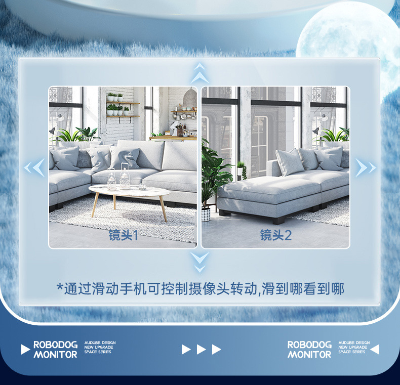 Wireless wifi dual-eye robot dog camera, 2-megapixel motion detection night vision surveillance camera pic 13