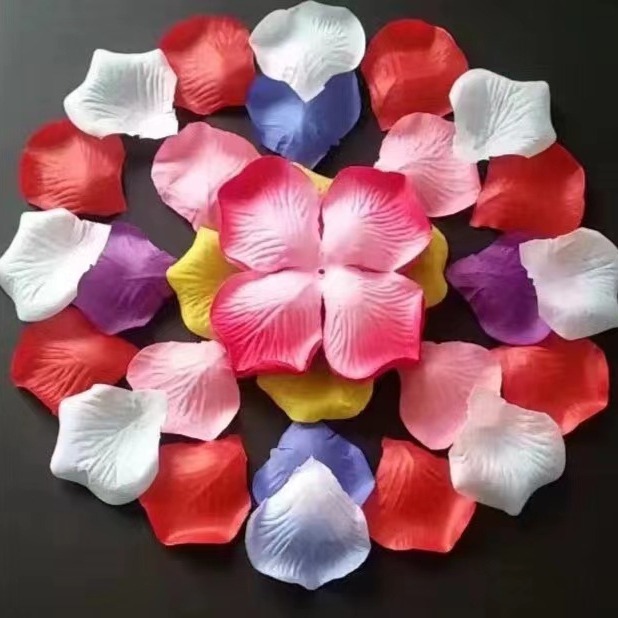 厂家批发 1000片散装无纺布玫瑰花瓣 仿真花瓣 婚庆花瓣 假花瓣