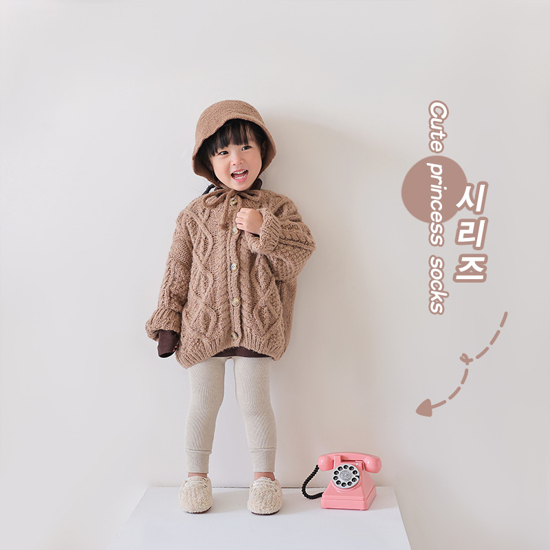 22 Autumn And Winter Baby Plus Fleece Thickened One Nine-Point Tights Newborn Baby Solid Color Leggings Girls Tights Item Picture