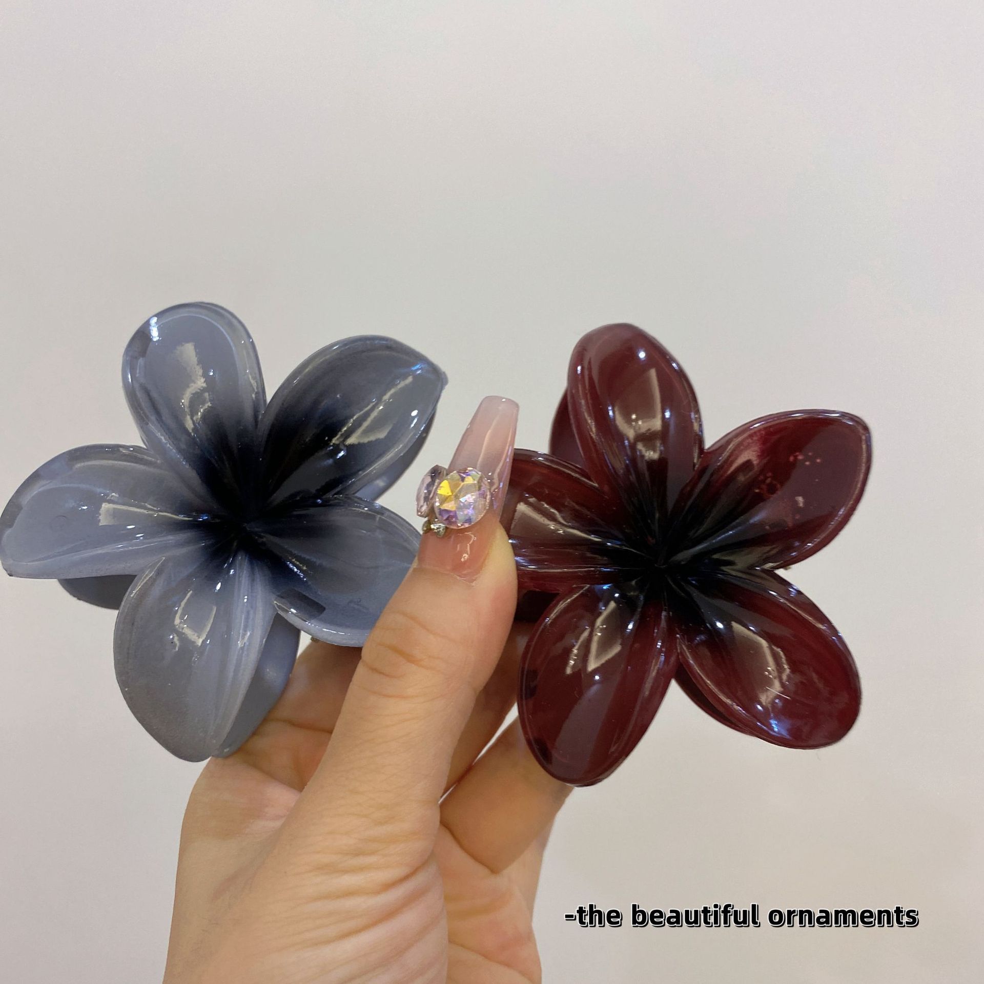 Europe and the United States cross-border colorful frangeria clip Bauhinia hairpin high-grade seaside resort hairpin shark clip accessories details Picture