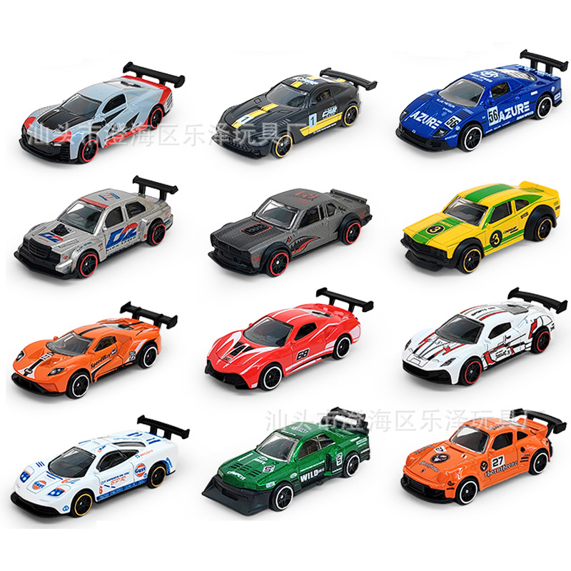 1:64 transparent box alloy car model, inertial simulation race, car boy gift, decorative item, gift, children's toy wholesale Specification image