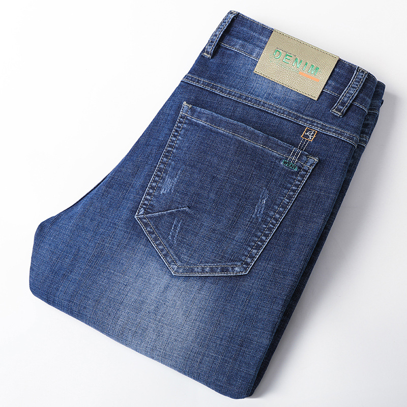 High-quality business skinny jeans for men, fashionable and trendy loose straight long pants, youth stretch men's pants Item Picture