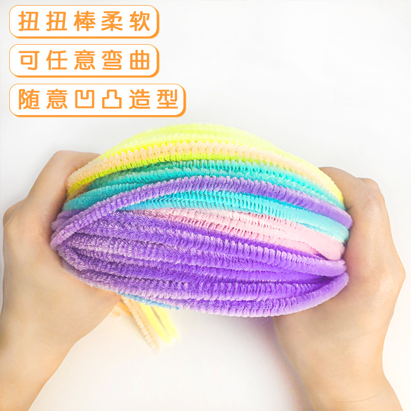 Children's Hand-Made Hair Twister Sticks Kindergarten Hair Strips Students Creative Materials Educational Toy Plush Strips Application Scenario