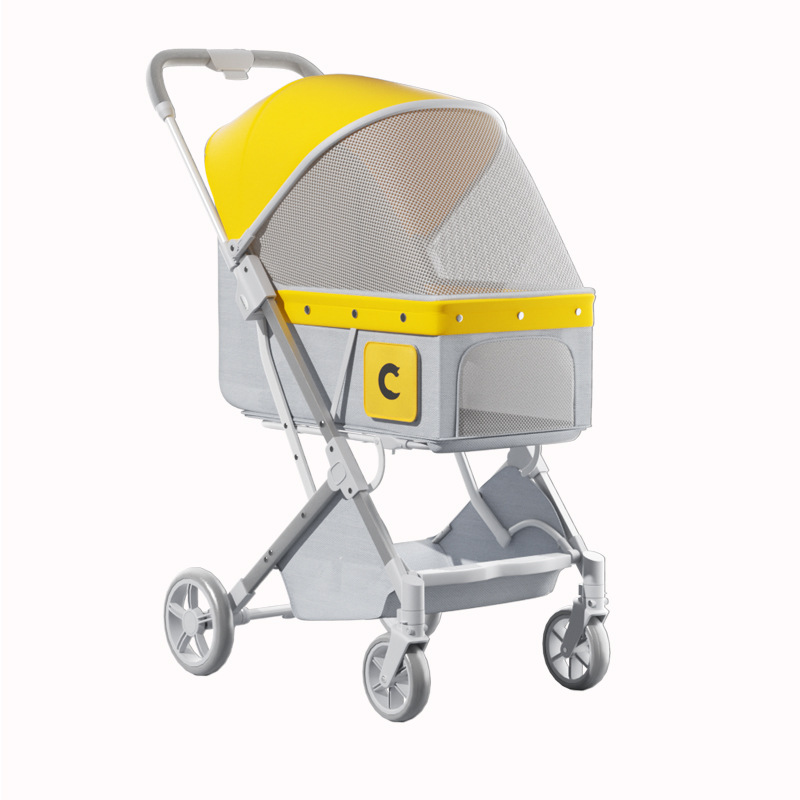 Pet strollers for dogs and cats, small strollers for going out, detachable and foldable, lightweight trolleys, dog and cat walking, and delivery services Item Picture