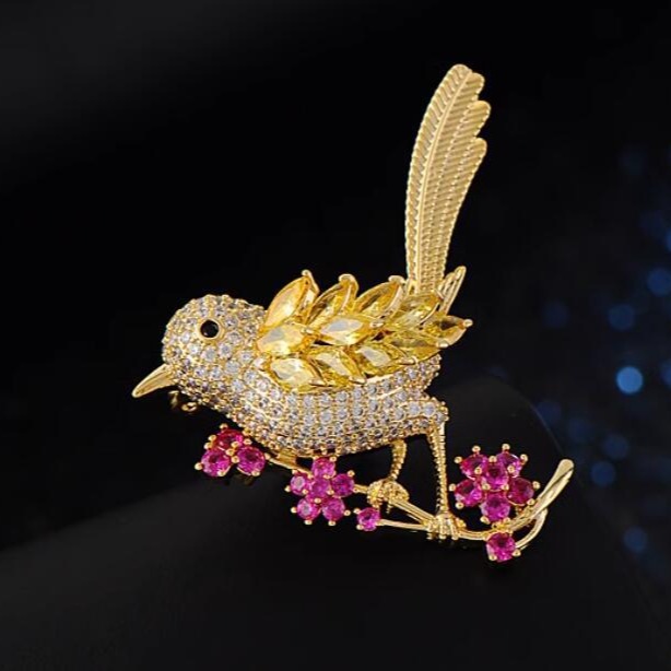 Chinese style luz extravagancia broches bellos urracas pájaros broches mujeres alto grado broches ropa delicada corsets accesorios details Picture