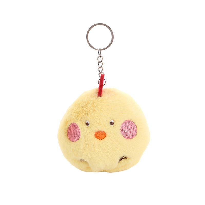 Wholesale of cute blushing chick dolls, keychains, pendants, cartoon plush toys, schoolbags, keychains and hanging decorations for children Item Picture