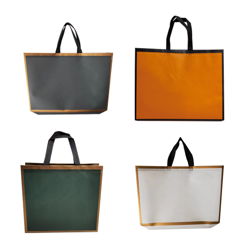 In-stock laminated non-woven fabric handbags, shopping bags, waterproof logo clothing store bags production Item Picture