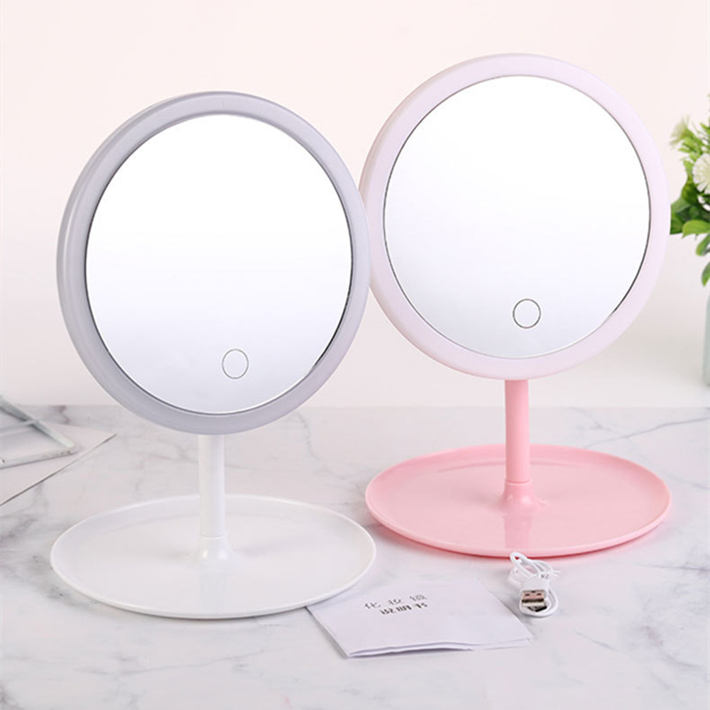 Desktop popular beauty mirror, dressing mirror, usb charging mirror, dormitory desktop mirror, makeup mirror, led light fill mirror Specification image