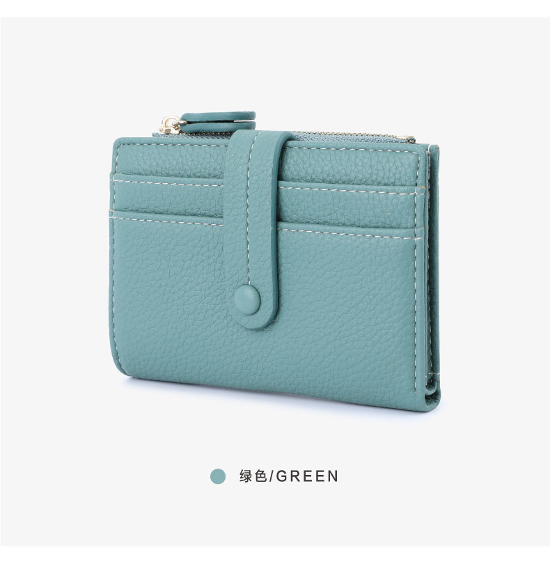 New rfid anti-theft money swiping bag with multiple slots, short design for women, lychee pattern, wholesale wallet pic 46