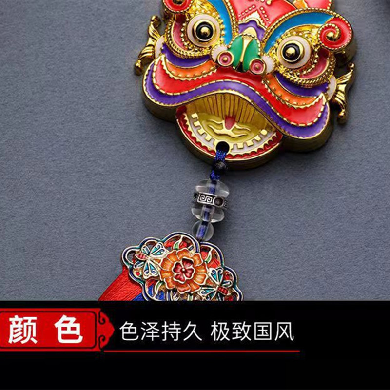 New car accessories, interior pendants, men's and women's safety amulets, high-end pendants, car lion dance, rearview mirror pendants, Chinese trend Specification image