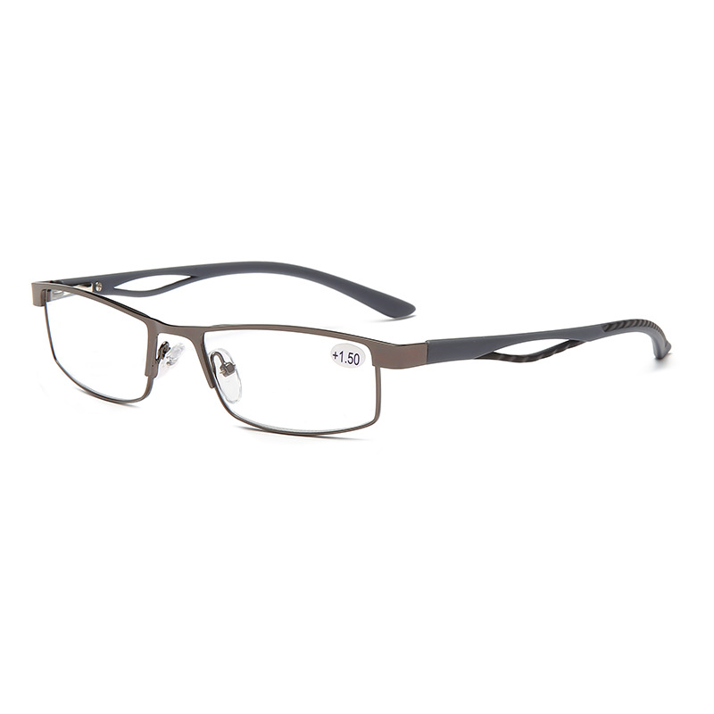 New square-shaped men's glasses for the elderly, fashionable reading glasses for the elderly, metal-framed light glasses Item Picture