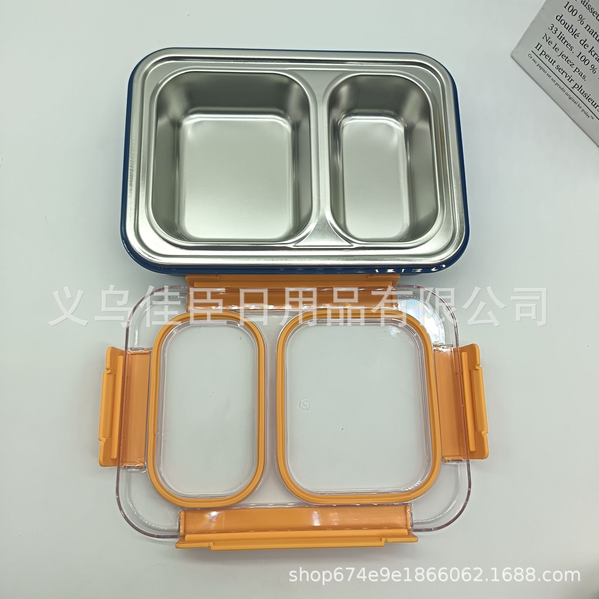 Cross-border best-selling 304 stainless steel lunch box, dopamine color, can be connected to a small number of patterned lunch boxes, multi-compartment wild lunch box Specification drawing