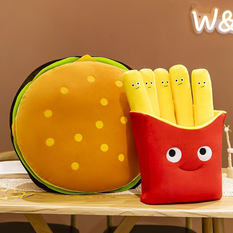 New Hamburger Fries Cross-Border Foreign Trade Plush Toy Doll Children Girl Doll Doll Throw Pillow Wholesale Specification drawing