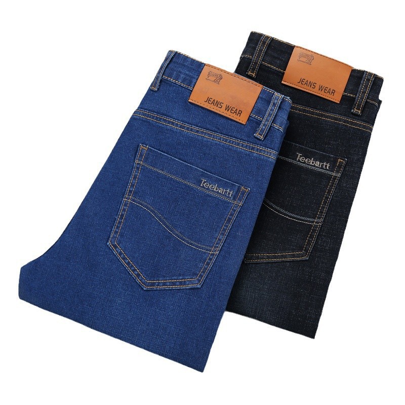 Autumn new special offer: Long pants, men's jeans, men's straight leg, loose, stretch, casual, slim, trendy brand for all four seasons Item Picture