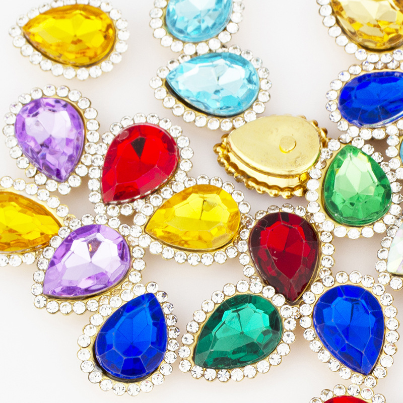 Acrylic sunflower teardrop-shaped edge, bow, flower center, hand-sewn diamond diy hair accessories, shoes, clothing and accessories