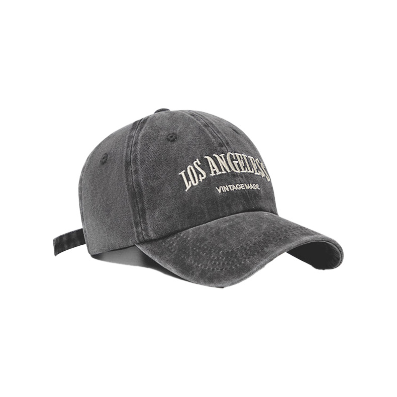 ins retro grey baseball cap for women, summer American-style washed head, trendy, versatile and face-enhancing small baseball cap Item Picture